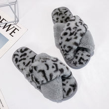 Load image into Gallery viewer, Winter Women House Slippers Faux Fur Fashion Warm Shoes Woman Slip on Flats Female Slides Black Pink cozy home  furry slippers