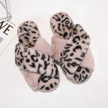 Load image into Gallery viewer, Winter Women House Slippers Faux Fur Fashion Warm Shoes Woman Slip on Flats Female Slides Black Pink cozy home  furry slippers