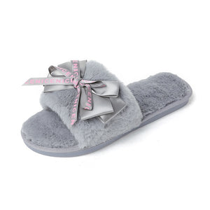 Winter Women House Slippers Faux Fur Fashion Warm Shoes Woman Slip on Flats Female Slides Black Pink cozy home  furry slippers