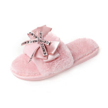 Load image into Gallery viewer, Winter Women House Slippers Faux Fur Fashion Warm Shoes Woman Slip on Flats Female Slides Black Pink cozy home  furry slippers